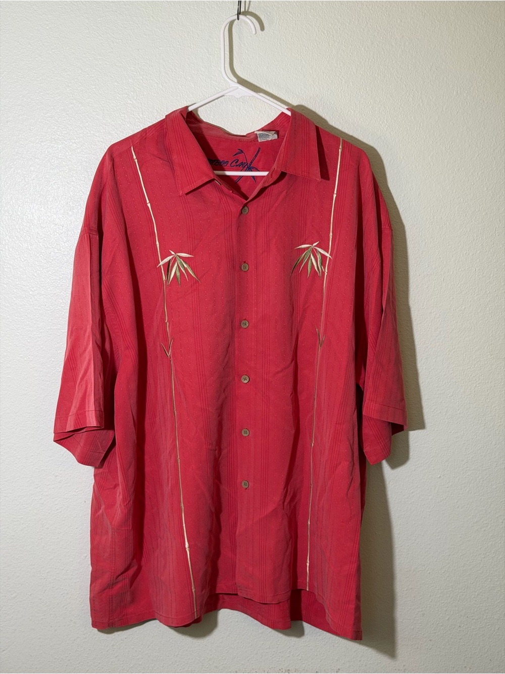 BAMBOO CAY Bamboo Embroidered Polynosic Rayon Floral Camp Shirt Men’s SzXXXL 3XL